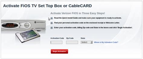 verizon cable card setup